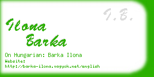 ilona barka business card